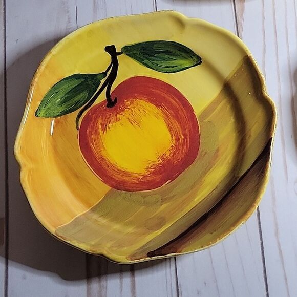 𝅺Vietri Italy Tuscan Fruut Salad Plates  4  Farmhouse - Picture 5 of 7